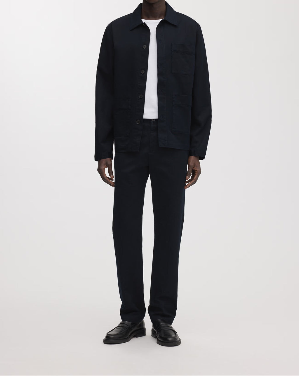 Dunkelblaue Hose aus Baumwoll-Twill