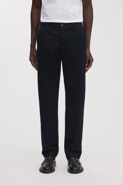 Dunkelblaue Hose aus Baumwoll-Twill
